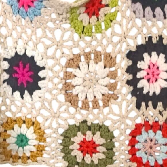 Crochet Loose Knit Top Beige OS - Picture 4 of 4